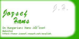 jozsef hans business card